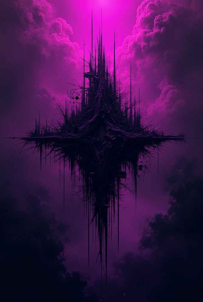 A logo with a purple anarchic symbol
