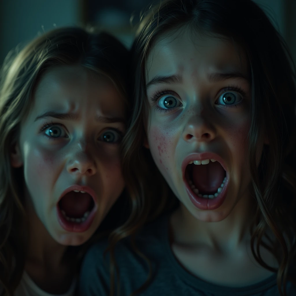Two girls screaming nooooo
