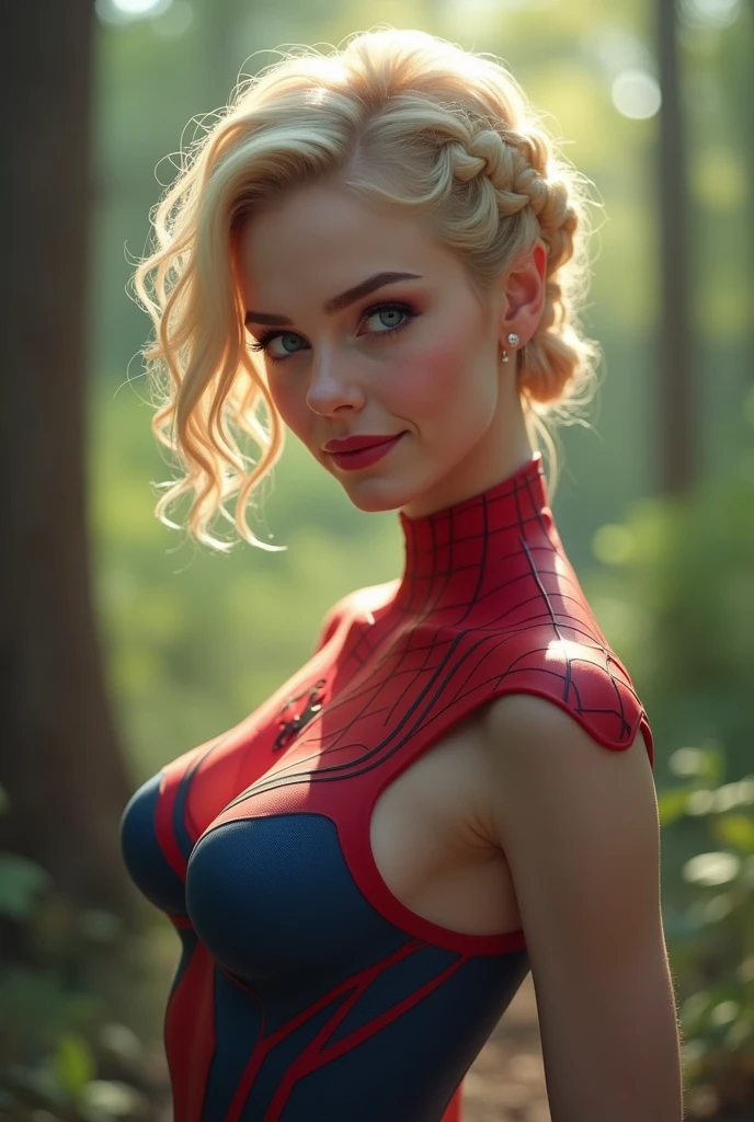((Piper Perri)), (((exposed breasts, show nipples))), unzipped:1.2, bright eyes, ((costume is revealing from her chest to her bellybutton)), smile, Beautiful woman detailed defined body, ((spider man cosplay)), small breasts, ((breasts popping out)), thigh gap, (perky) unzipped, brunette hair, narrow waist, wide hips ((bare chest)), (show nipples) (((location is detailed city rooftop))), time of day is night, the costume is opening, ((her bare breasts are exposed)), visible nipples, 8k