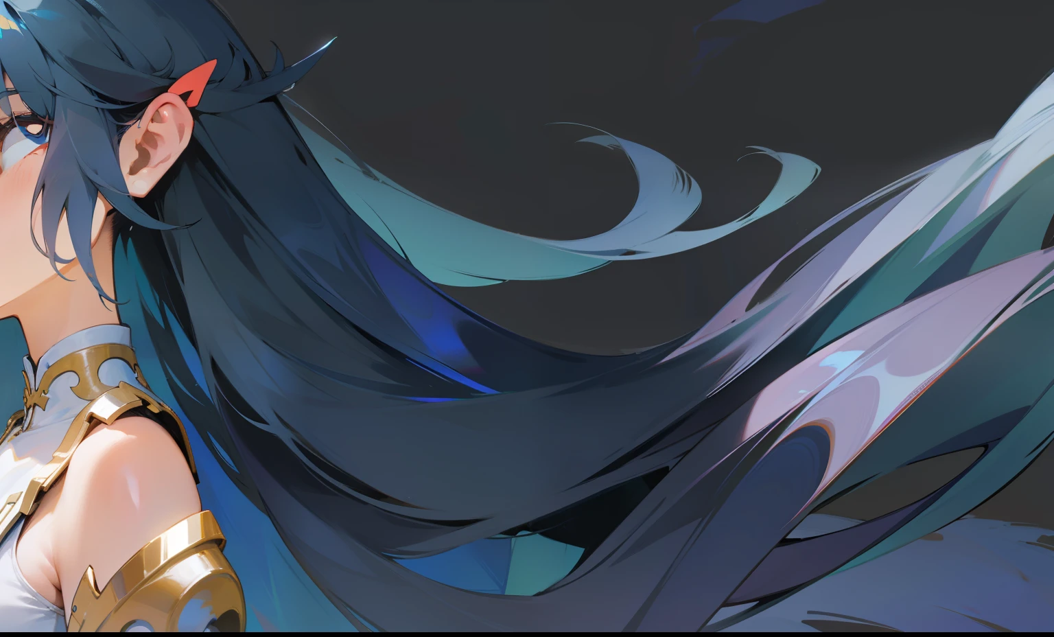 ((In Kyoto Animation Style)), super precision, masterpiece, very extremely beautiful, Princess Face, ((1 Japan Sake Girl)), ((Solo:1.5)), Big eyes, (Blue hair), (Blue eyes), ((Very long hair)), ((Straight hair)), ((Large breasts)), ((elf-ears)), earrings, Faint lips, Professional Lighting, (20 years old), Narrow waist, Shiny skin, Oiled skin, glistning skin, Looking at Viewer, Cowboy Shot, Dynamic Pose, ((Black Playboy Bunny:1.5)), Latex, Laughing, grass field, Sit up, tussock,