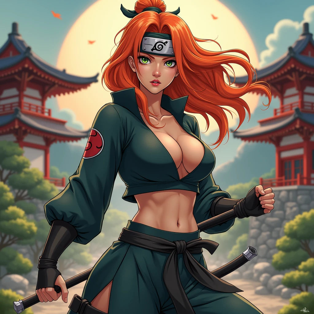 1girl, (solo:1.2), (masterpiece:1.2), (best quality:1.2)
eigaka, (gigantic breasts:1.4), (bursting breasts:1.5), curvy, voluptuous, exaggerated proportions, tall woman
(cowboy shot:1.5), (interacting with her surroundings:1.35), (attentive:1.2), matsumoto rangiku, orange hair, long hair, blue eyes, huge breasts, japanese clothes, cleavage, kimono, sash, (small shinto temple:1.3), daylight, stone, latern, jinzya, rope fence, outside, trees, nature,