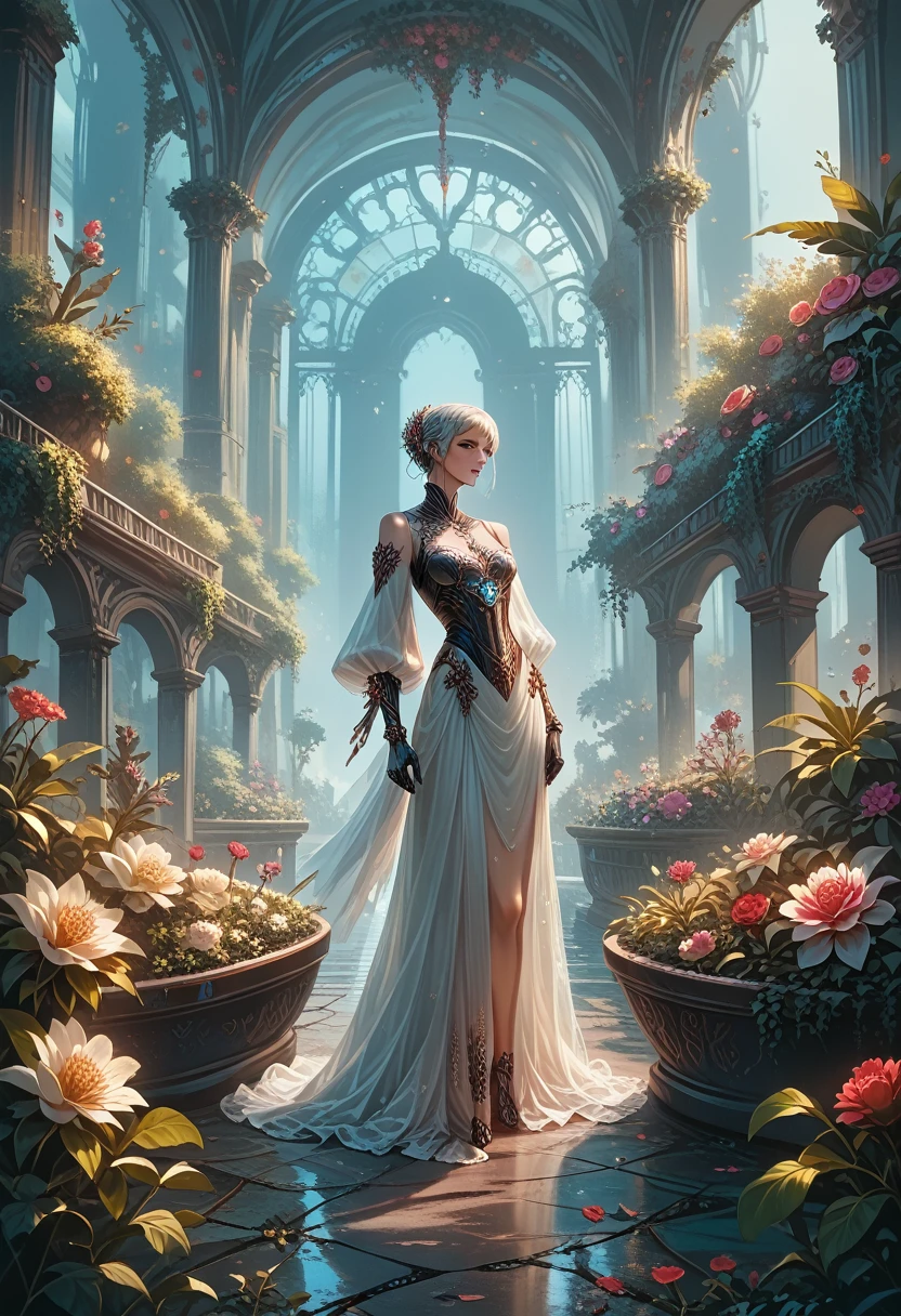 background, fantasy, fantastic, fantasy, flower garden, future, don't draw people