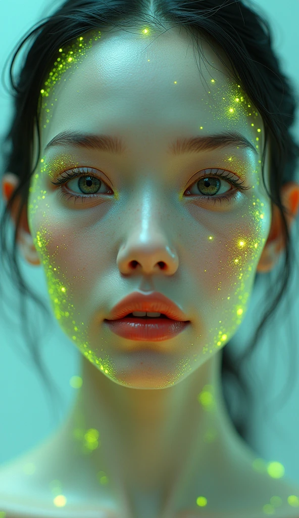 high quality, 8K Ultra HD, Surreal portrait of a stunning woman.
high resolution, Very detailed, (1 girl:1.3),(lotus),Dynamic light wavesBREAKSunlight, reverberation, Experimental photography, Surreal contrasts, Eye-Catching Visuals, Artistic abstraction,
Breaking the art of cutting, Layered Outlines, Complex Mode, exquisite craft, shadow play, Depth and size, Creative Expression,
break art, Frozen sculpture, translucent形式, short-lived beauty, Crystal structure, exquisite craft, touching,
Breaking Green Eyes,Body Glow,glowing lines,Fluorescence,Glow Example,Sample trace,flash,萤Light Particles,Backlight,translucent,Light Particles