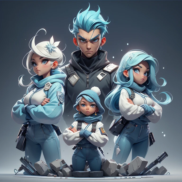 Casal (homem branco, com cabelos e olhos castanhos, corte de cabelo estilo militar, barba por fazer e mulher branca com cabelo loiro ) no estilo Disney Pixar, alta qualidade, melhor qualidade.