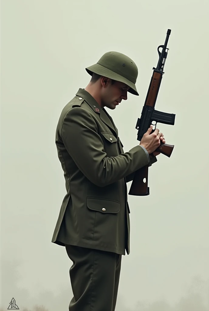 soldier with a rifle <lora:XL_Leni_Riefenstahl_Style_-_Triumph_of_the_LoRA_XL:1.0>