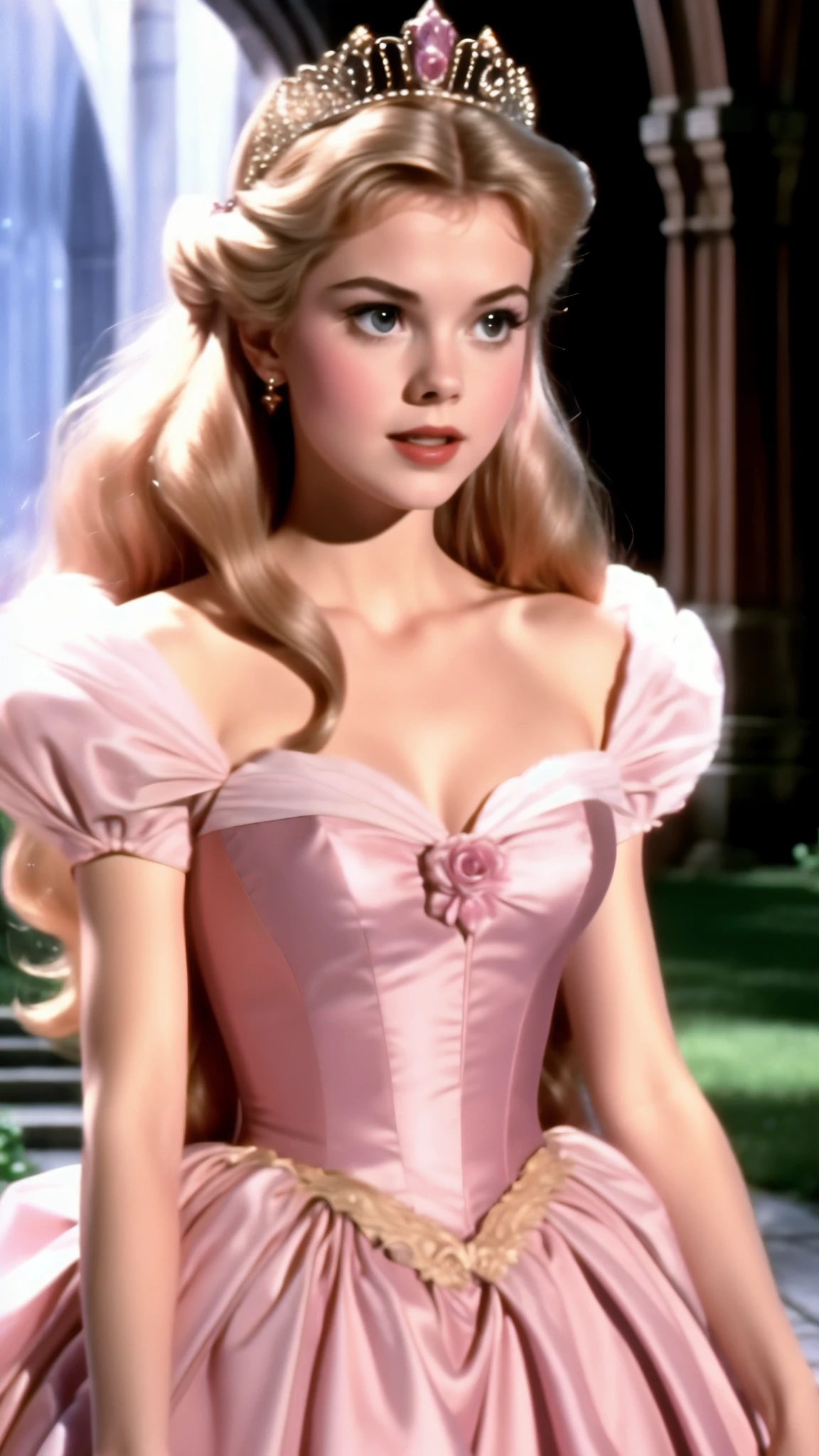 Princess aurora dvd screengrab live action 1984 dark fantasy, pink gown
Portrait
