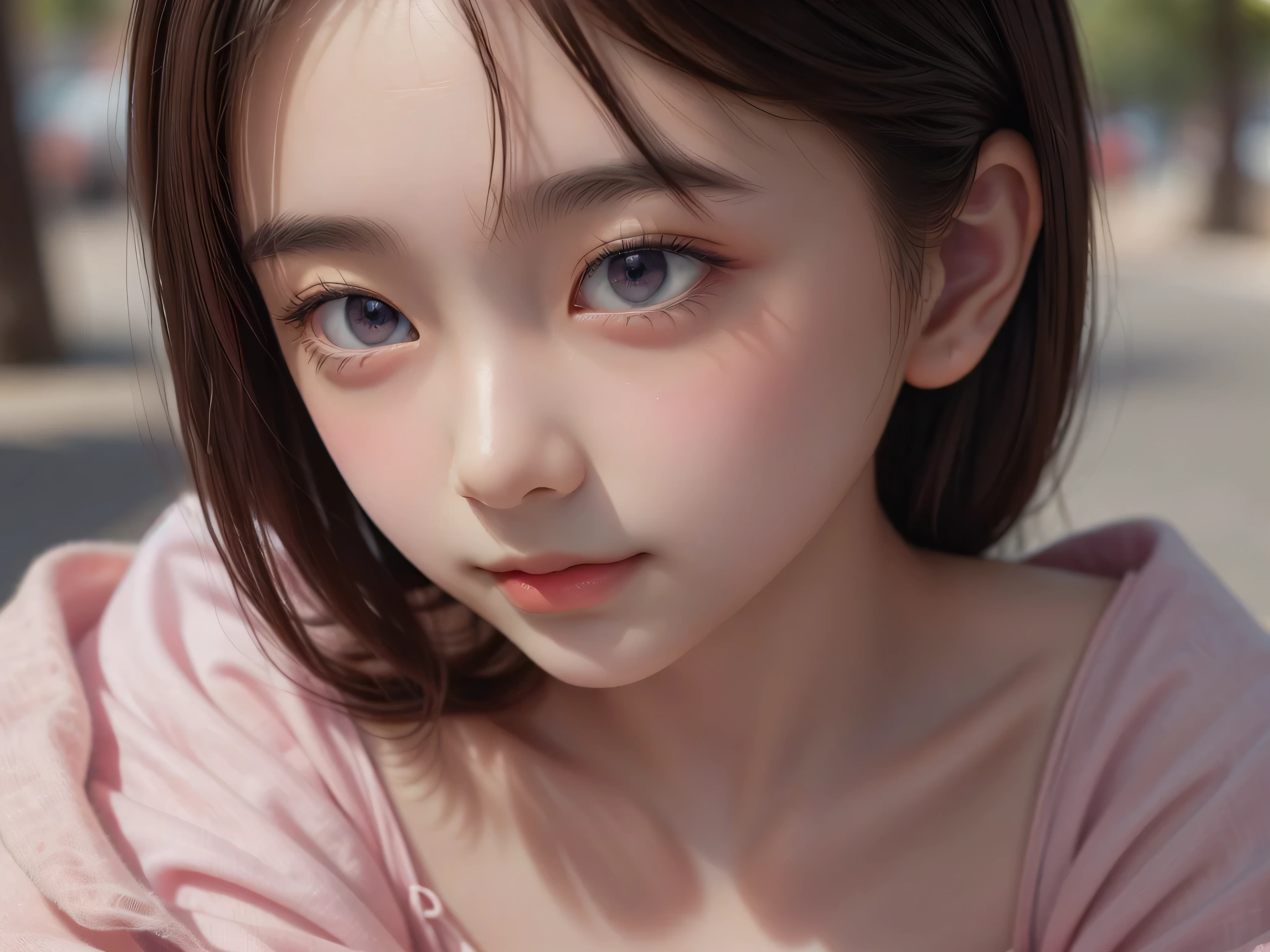 ((sfw: 1.4)), detailed face, cute face,brown eye, , extra short hair, sidelocks-hair, master piece ,lie , pillow hug dakimakura (object) , master piece , best quality , detailed , (matured female) , blouse , japanese , room , indoor