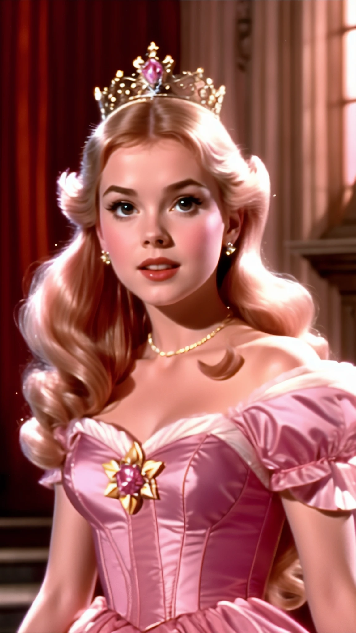 Princess aurora dvd screengrab live action 1984 dark fantasy, pink gown
Portrait
