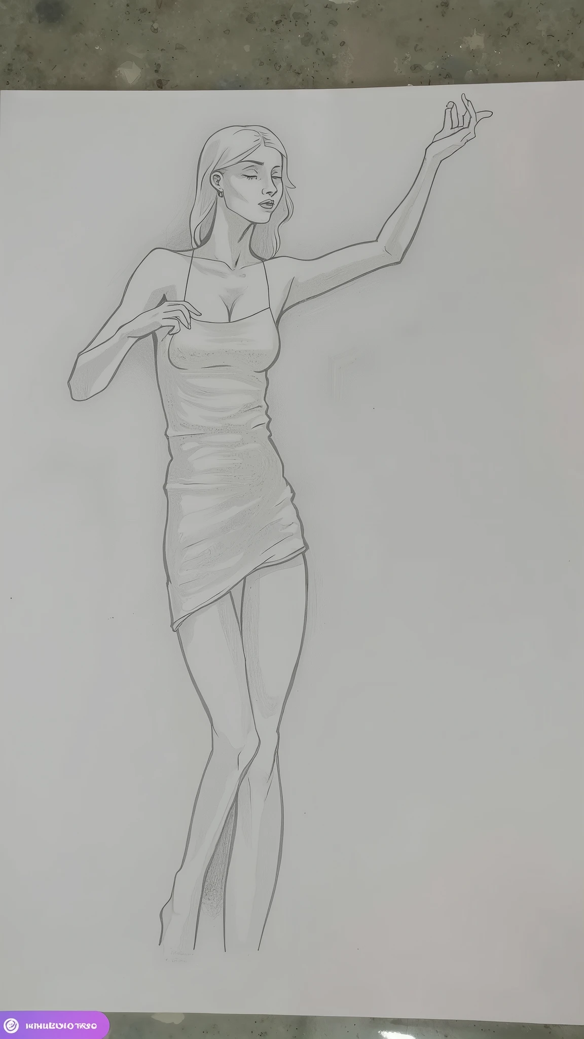 Imagine an easy to replicate drawing sketch of a curvy girl dancing ballet
