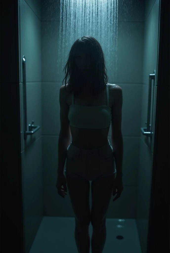 , watch the viewer, real, one girl, small face, , cowboy shot, (fisheye), narrow and dirty room, cotton panties, Japan old red light district, (((prostitute)), ((night)),