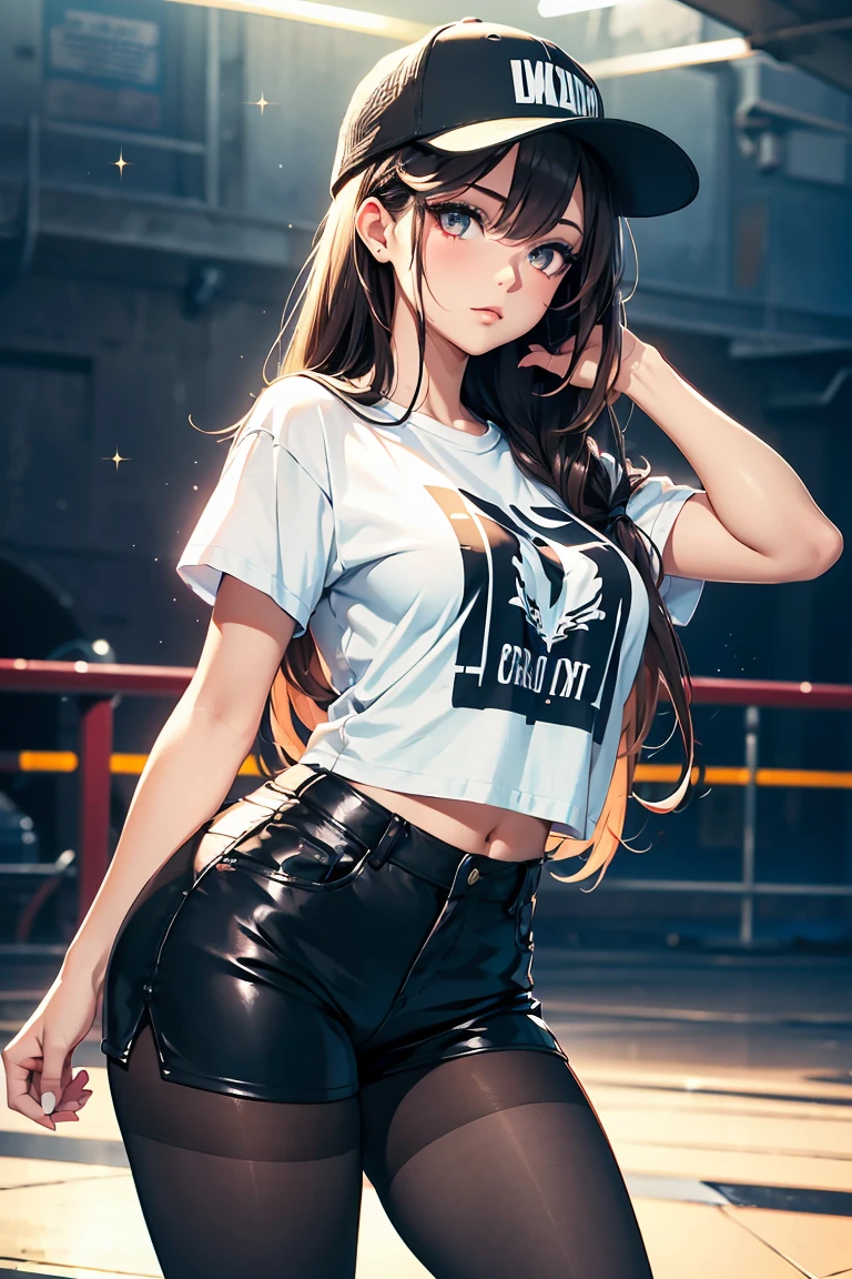 (Hinata Hyuga, muito sensual, com roupas apertadas, bunda grande, pernas grossas, Wearing extremely tight jeans, usando uma mini blusa, umbigo com pirsing, cabelo grande, Speaker behind, muito realista, extremamente sexy, 8k, 8k extremamente detalhado), (um extremamente delicado e bonito), (obra-prima), (melhor qualidade: 1.0), (ultra highres:1.0)