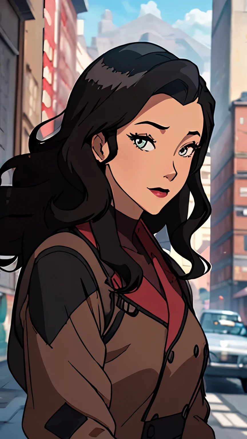 { masterpiece : best quality : high resolution : unity 8k wallpaper : illustration : beautiful detailed eyes : extremely detailed face : perfect lighting : extremely detailed CG : perfect hands : perfect anatomy } {retro_anime_filter} { outdoor }  { 1girl : Asami_Sato : cute_face :  ( elegant_dark_hair) :   : Perfectly_medium_shaped_breast : Perfectly_fit_body  : sweet_smile : her_usual outfit  } { standing :  }