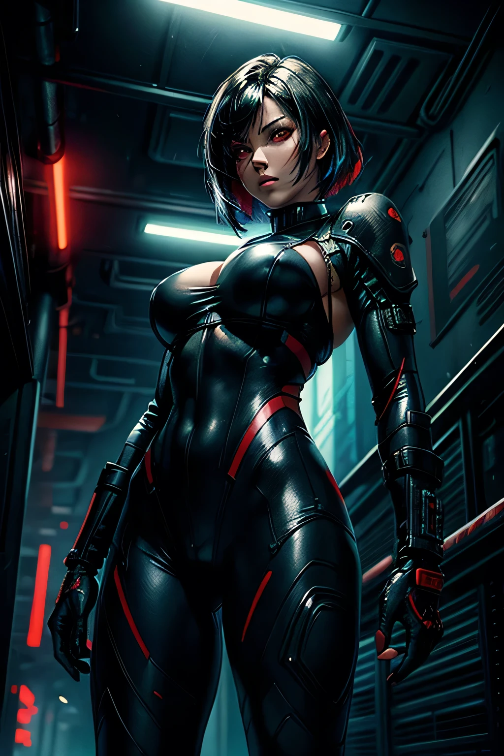 a female Nsfw cyborg,blue latex,cat woman,nekomimi,erotic posing,doujin,hentai,kawaii,stylish,pussy,busty, pubic hair,glamour,blue color tone,psychedelic costume,armored,A Cyberpunk dystopian girl,fantasic dystopia,dystopian scape,bladerunner,ghost in the shell,photorealistic,psychedelic colourful tone,posing,armed,guns,weapons,masterpiece,ultimate detailed,8k,detailed background