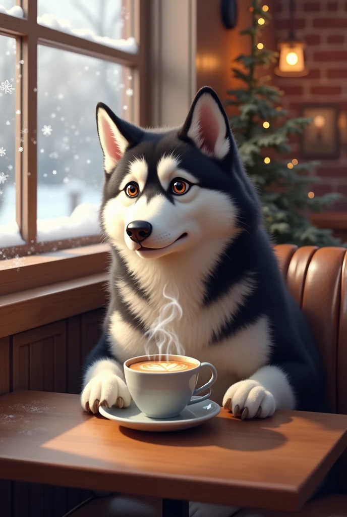 Create An Image Of A Siberian Husky Sitting Comfortably Inside A Cozy create-an-image-of-a-siberian-husky-sitting-comfortably-inside-a-cozy