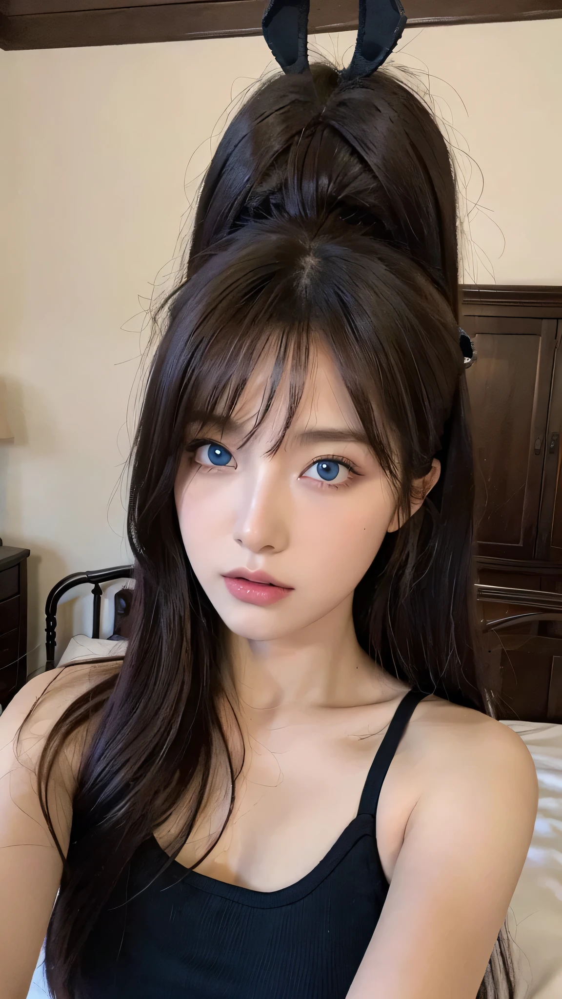 blue eyes, asian girl, blonde hair