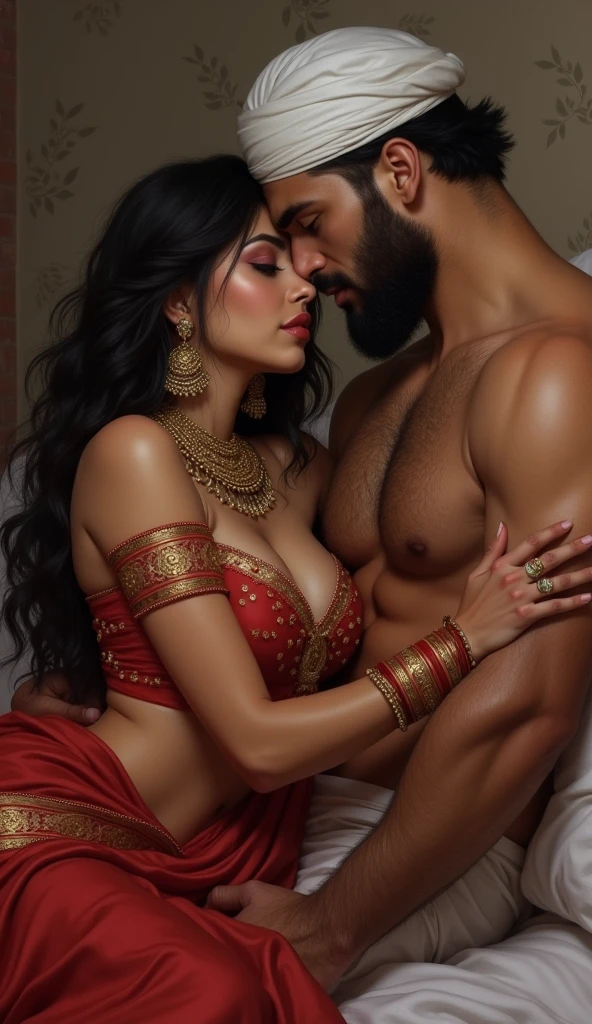 hindu woman big ass, boobs sexual desire with Muslim men with beard on Muslimcap a head