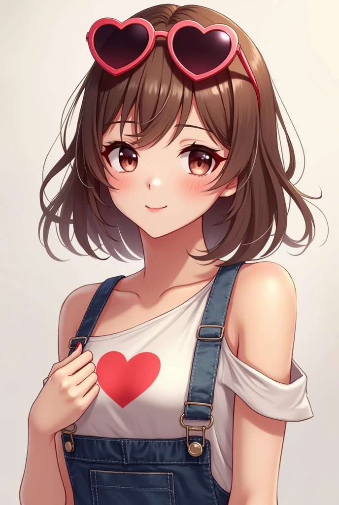 brown hair, hair behind ear, bob cut, heart earrings, smile, pov, ccurate, textured skin, best quality, HD, super detail, Midsummer, sleeveless, shorts, sneakers, cat ears