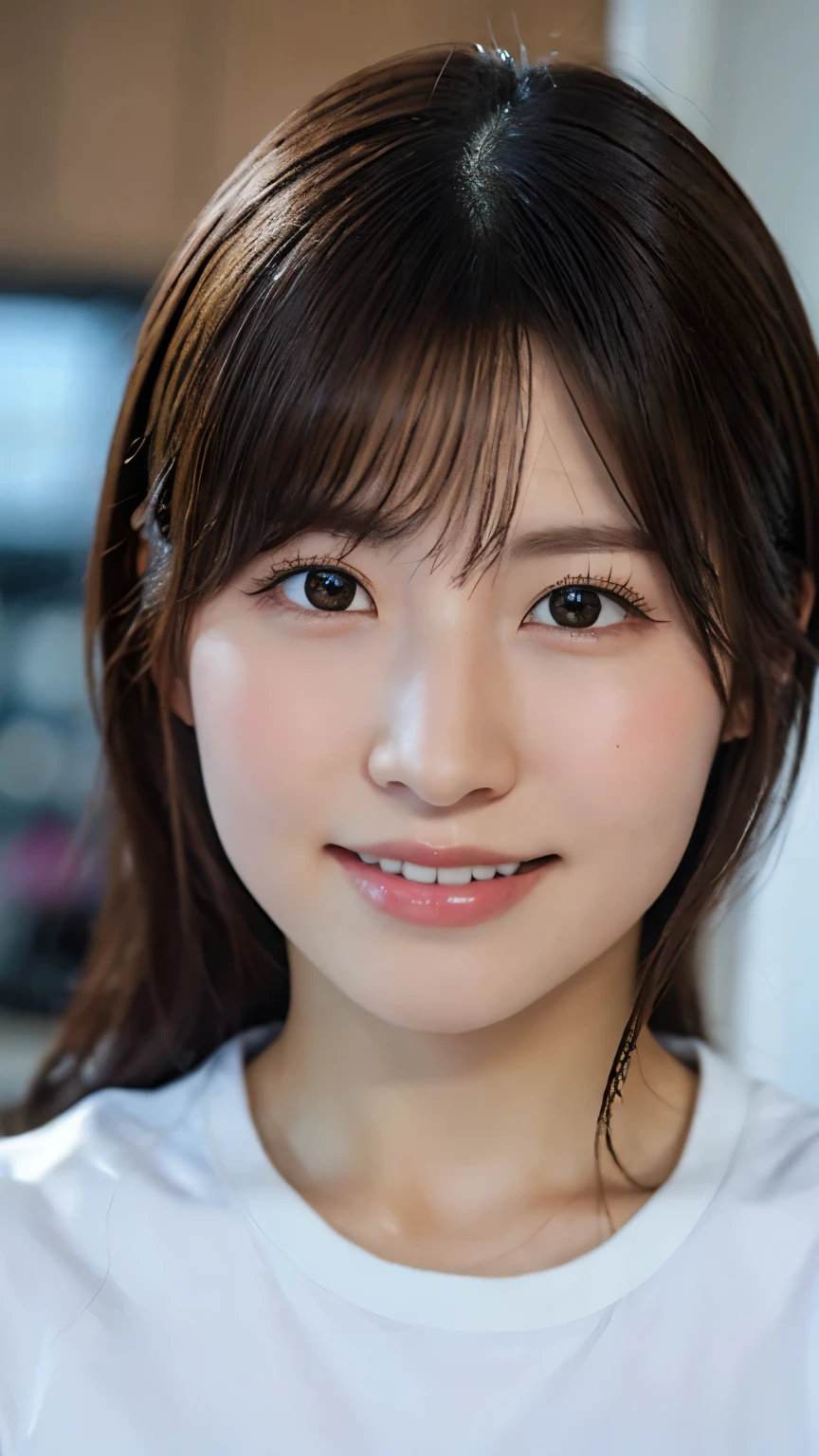 (Realistic: 1.4), (超Realisticな: 1.4), (Realistic: 1.3), (Smooth lighting: 1.05), (Improving cinema lighting: 0.9), 32K, 1 girl, 20-year-old girl, Realistic Lighting, Backlight, Face Light, [Ray Tracing, (Whitening Light: 1.2), (Image Enhancement: 1.4), ( Top quality real skin: 1.4), Beautiful Eyes, Beautiful Face, Beautiful Eyes, (Improve the appearance of your body line: 1.1), (Improves the beauty of skin texture: 1.1), Gym clothes that fit perfectly,smile、smile