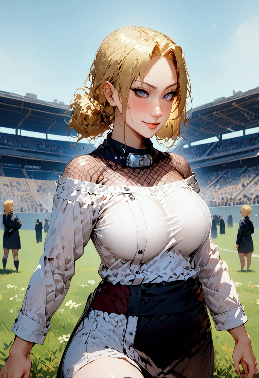 (((((Tsunade)))))、(Blonde)、(Long Hair)、((Big big breasts)),((Show me your crotch))、(smile)、((blue sky))、((Grassland Stadium))、((A large number of people))、{{{Let me me me me me me&#39;Let me me me me me&#39;Let me me me me&#39;Let me me me&#39;Let me me&#39;Let me&#39;Let&#39;s take a closer look}}}、{{{masterpiece}}}, {{{Best Quality}}}, {{ultra-detailed}}, {{shape}}, {{{Very delicate and beautiful}}},{{extremely detailed CG}}、{{unity 8k portrait}}、{{Fabric Shading}}、{{super detailed skin}}、{{Perfect Anatomy}}、{{detailed}}、{{Dynamic Lighting}}、{{{beautiful detailed eyes}}}、{{{beautiful detailed Face}}}、{{{Realistic, RAW Photos}}}、(Perfect Face)、(非常にdetailedな顔)、(Perfect Eyes)、(Highlights)、(Perfect Legs)、(Perfect breasts)、(Perfect pose)、(Perfect body)、