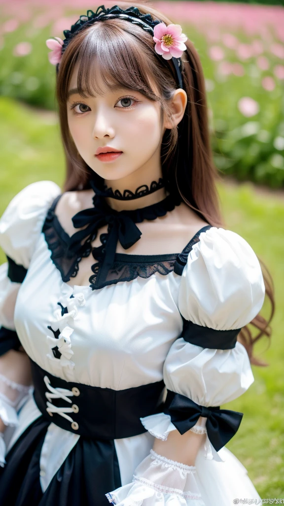 (masterpiece:1.0), (best quality:1.4), (ultra highres:1.2), (delicate illustration:1.4), (renaissance art:1.4), (8k, RAW photo:1.2), (soft focus:1.4), 1 young girl, (18yo:1.3), (sharp focus:1.4), (Japanese:1.0), (korean:0.7), detailed beautiful face, black hair, (detailed maid crothes:1.4), (lace choker:1.2), beautiful white shiny humid skin
