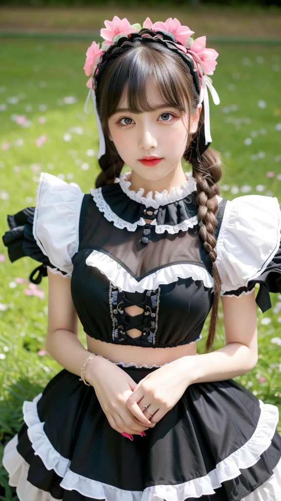 ((sfw: 1.4)), ((sfw, Lolita fashion, 1 Girl)), Ultra High Resolution, (Realistic: 1.4), RAW Photo, Best Quality, (Photorealistic Stick), Focus, Soft Light, ((15 years old)), ((Japanese)), (( (young face))), (surface), (depth of field), masterpiece, (realistic), woman, bangs, ((1 girl))