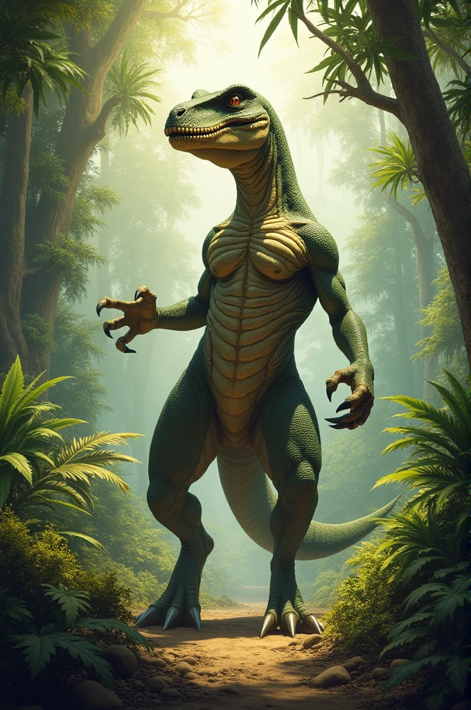 "Create photorealistic illustration in 8K resolution, showing a lonely woman, turned into an anthropocrocodile.. Highlight high detail and quality for immersive and lifelike images, bare chest, erect nipples..
The woman should have Sharp teeth, reflecting her transformation into a crocodile. Dress her in a sleek цельный купальник that complements her new form. Cover her entire body with intricate crocodile scales., highlighting her transformation with exceptional realism. Sculpt it with a large, muscular, and toned breasts, Curvy hourglass figure, and wide hips.
Give her hands with crocodile webbed claws., enhancing her reptilian features. Her eyes should be mesmerizing with a charming shade of blue.. Complete her transformation, releasing the tail from the lower back..
Long may she, elegant hair flows gracefully, a nice contrast to her reptilian nature. Put her in the swamp., against the backdrop of a prominent radioactive warning sign, Creating an immersive atmosphere.
Achieve the highest quality and photorealism, attracting viewers' attention with intricate details. Immerse yourself in the amazing transformation of this anthropo-crocodile woman.."
(Scales:1.4), (Sharp teeth:1.3), (muscular body:1.6), , (large bare breasts:1.3), Monster Woman,