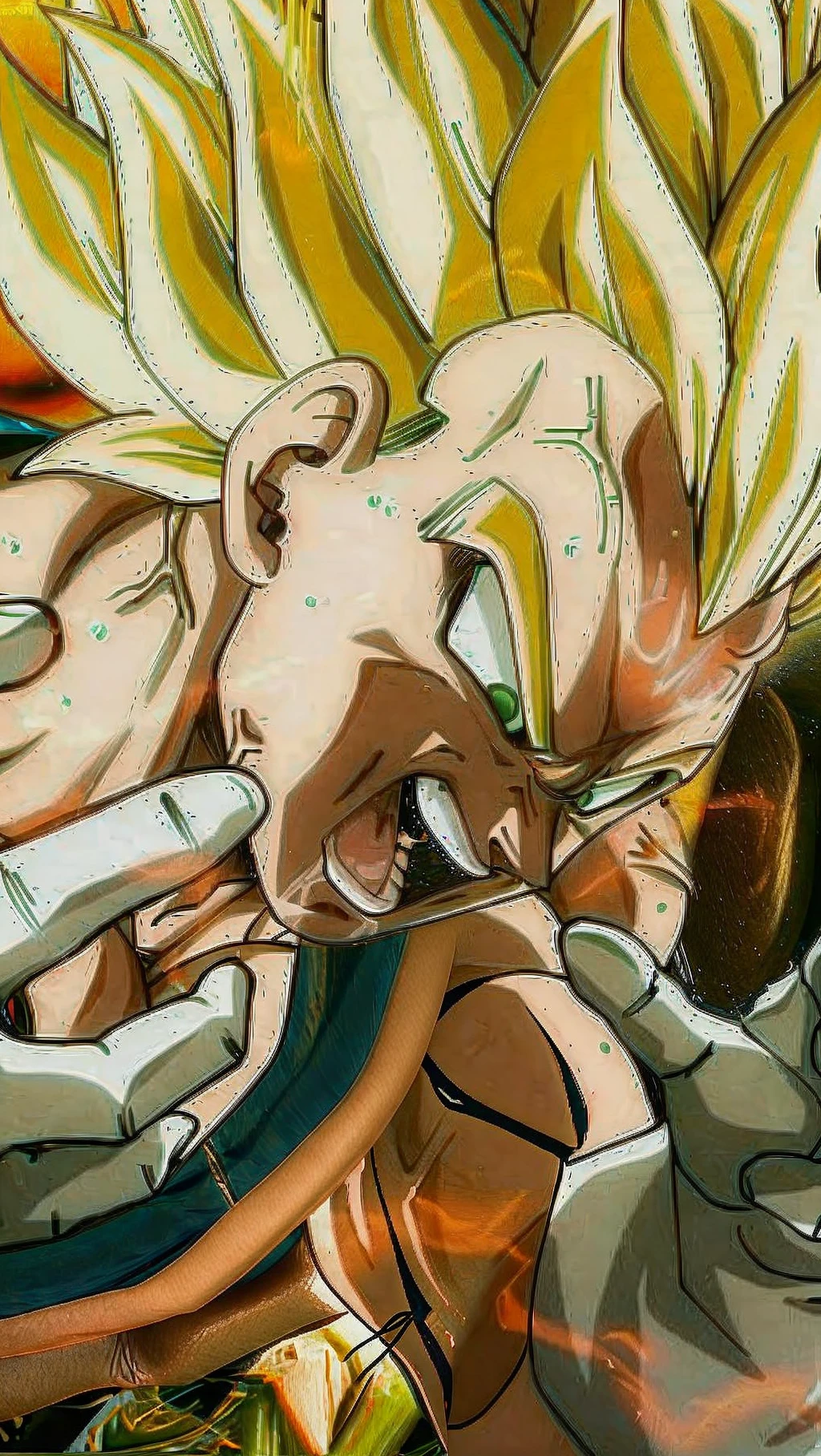 um close up de um personagem de desenho animado com um rosto ensanguentado, Super Saiyajin, Gogeta, Super Sayan, Super Saiyajin 3, indo super saiyajin, Super Saiyajin Goku, Dragon ball z Style, Dragon ball z, Dragon Ball Z, Broly, DBZ, Super Sayian Goku, Vegeta, Dragon ball, Dragon Ball, Dragon ball art style --auto