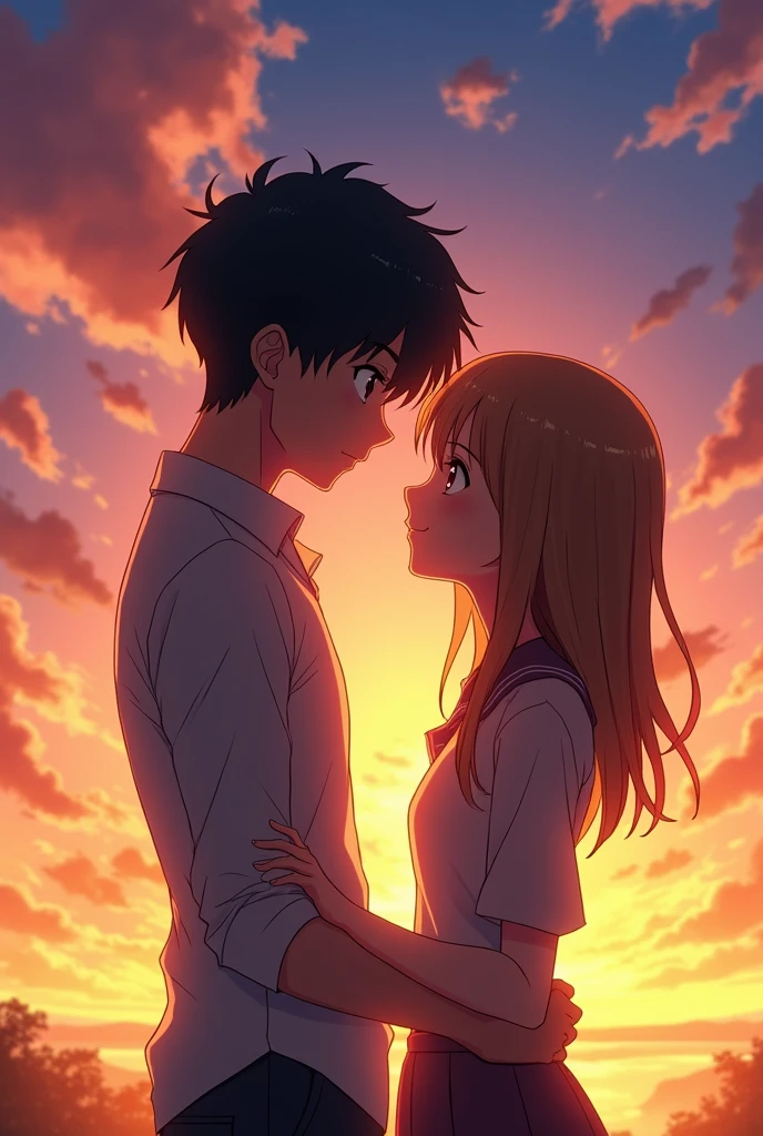 Anime girl next to anime boy, They have tender bodies