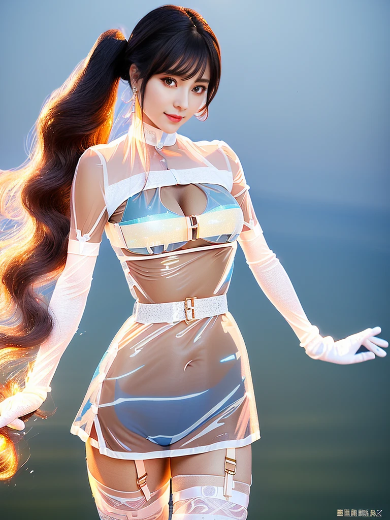 ((A woman)), 美丽脸庞的Sexy中国华裔女明星, Wearing avant-garde transparent sci-fi clothes, (((Light theme, Exposing the subject, Sexy主题)))
((Transparent clothes: 1.5), (Revealing clothes: 1.5),  (Wet clothes:1.0), (Color of clothes: Bright pink), ((Wearing transparent clothing)), ((Irregular transparent clothing)))
(((night, Private hot spring, Surrounded by fog, bamboo forest, Standing in the water, Snow Scene))),
((desktop:1.0), (:1.4), (high resolution:1.2), (Reality:1.4),(From below:1.5))
((8K Ultra HD, 8K, 超high resolution, Best quality, Super Fine, Clear focus. Masterpieces, complete pattern, Ultra HD, Detailed photos, Best image quality，Ultra-clear，Delicate facial features，Well-defined, Highly rated works, Close-up depth of field photography, Above the knee, Symmetrical character)), 
((Creating the image of a real girl), Realistic shadows, Soft lighting, Dynamic Angle, Dynamic poses, Elegant Posture, Cowboy lens, Full body front view, Be confident, Facing the camera, Eyes looking towards camera lens, Standing posture, Open your legs slightly, Golden Ratio Graphics, Minimalism, Center the character), 
( Smile, Sexy的, Balanced Eyes, Realistic eyes, Beautiful details of the eyes,Pretty Face, (Realistic face), Normal facial features, Realistic skin, Pay attention to skin details, Skin is clean and radiant, Whitening, Anatomically correct body, Golden ratio figure, Sexy的身材), 
(Perfect makeup, Gloves, earrings, bracelet, necklace, Jewelry, Hair accessories, shawl, sock, Knee socks, 吊garter, Leg ring, garter, 腿部garter), 
((beautiful hair), Dark black hair, Wavy curly hairstyle, Waist-length hair, Messy Hairstyle, Gradient hairstyles, Cyberpunk Hairstyle, High double ponytail hairstyle), 
(Sexy的, Perfect breast shape, Teardrop chest shape, Snow-white breasts, Very detailed breasts, 34C cup), 
(Super high waist, Deep V, Low-cut, Sexy, Flattering, Open crotch, (Clear camel toe, (High fork strangulation))),
(((Clear outline, Clear underwear, 透明Sexy的穿着)))