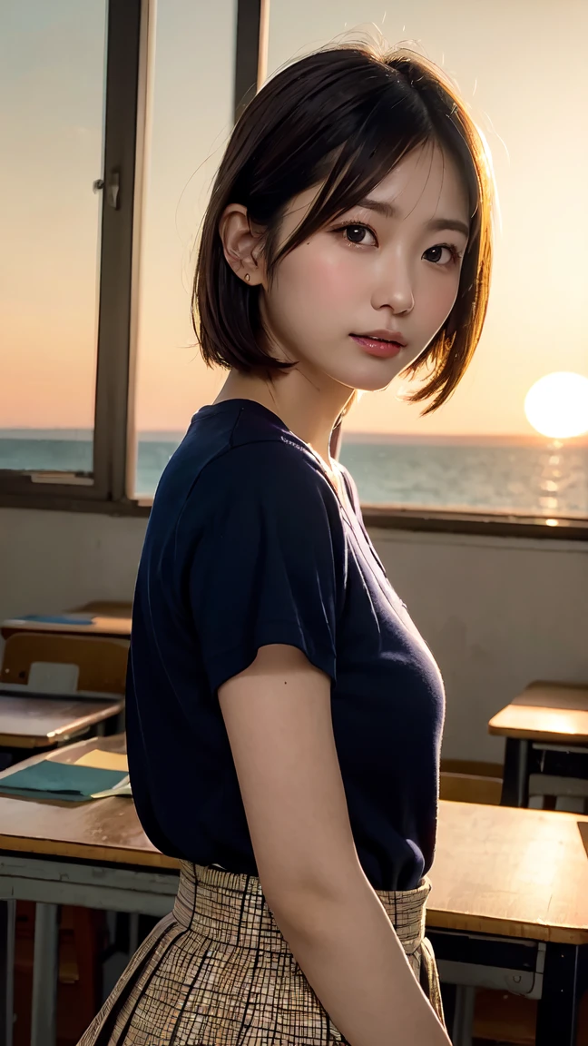 Naked short hair high school student