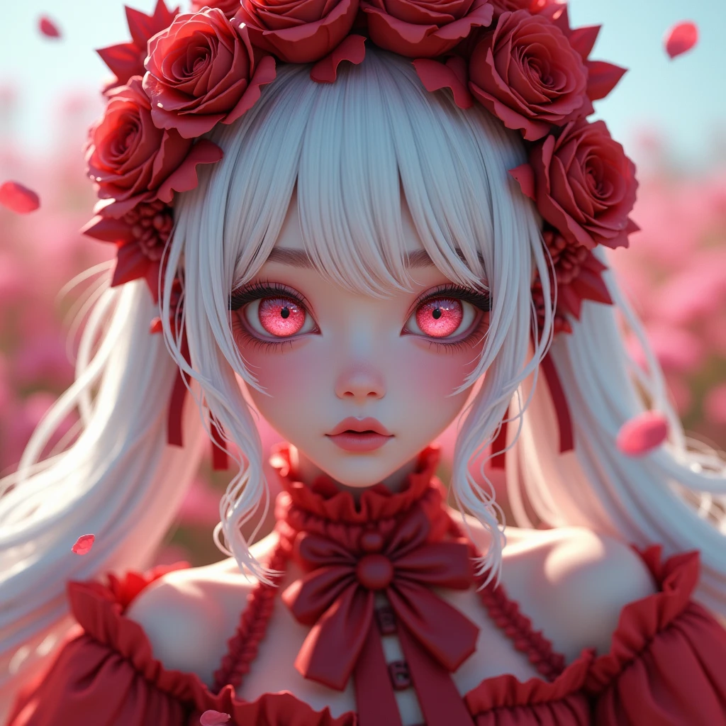 (masterpiece, Best Quality), intricate details, realist, photorealist, Full Body Portrait, Instagram Photo of a woman wearing aretes, Mary R., inspired by Emma Andijewska, wrapped in crystals,(masterpiece:1.3), (Best Quality:1.3), (Ultra-detailed:1.2), ((kawaii)), Cute, (lovely), ((sexy)), ((Extremely detailed)), 4K, (8K), Best Quality, (Beautiful), Illustration, anime style, (bold line:1.2), Gradation,(best quality, ultra-detailed, photorealistic: 1.39), bright and vibrant colors, studio lighting, (Perfect eyes:1.2), (Perfect iris:1.2), romantic kawaii expression, cute delicate smile, kawaii makeup, 17-year-old e-girl, short red dress, platinum braided and curl white hair, cat ears, big breasts, fit, long wavy hair, mercenary, Mary R.