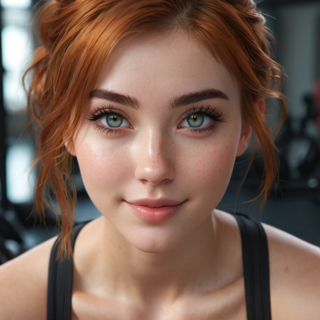 1girl, jackopose, top-down bottom-up, in a beautiful clean gym, looking at the viewer, Kim Possible, wearing tight shorts and crop top, hot, horny, aroused, blushing, ((detailed)), ((best quality)), ((masterpiece)), extremely detailed CG unity 8k wallpaper, 32k, focus sharp, photo of perfecteyes eyes, perfecteyes eyes, Masterpiece, raw, beautiful art, professional artist, 8k, very detailed face, very detailed hair, perfectly drawn body, beautiful face, very detailed eyes, smiling, rosey cheeks, intricate details in eyes, perfect fit body, beautiful body, extremely detailed, intricate details, highly detailed, sharp focus, detailed skin, realistic skin texture, texture, detailed eyes, high resolution, kodak vision color, foto_\(ultra\), post-processing, maximum detail, roughness, real life, ultra realistic, photorealism, photography, absurdres, RAW photo, highest quality, high detail RAW color photo, professional photo, extremely detailed UHD 8k wallpaper unit, best quality, highres, (masterpiece, top quality, high resolution:1.4), photo, cinematic, film grain, sharp, soft natural light, magic photography, super detailed, anatomically correct, perfect anatomy.