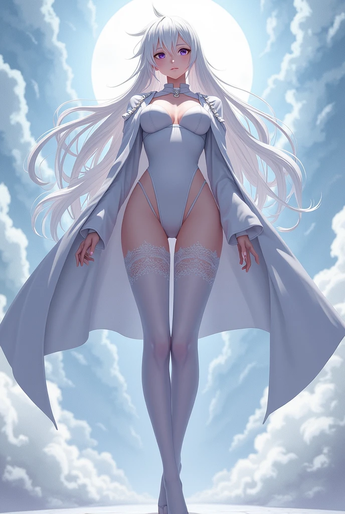 NSFW,nakeness,eye closeds,Keep your eyes closed,(White grid-like veil),White cloak,sexyposture,(Perfect Finger)seduce,seductiv,standing on your feet