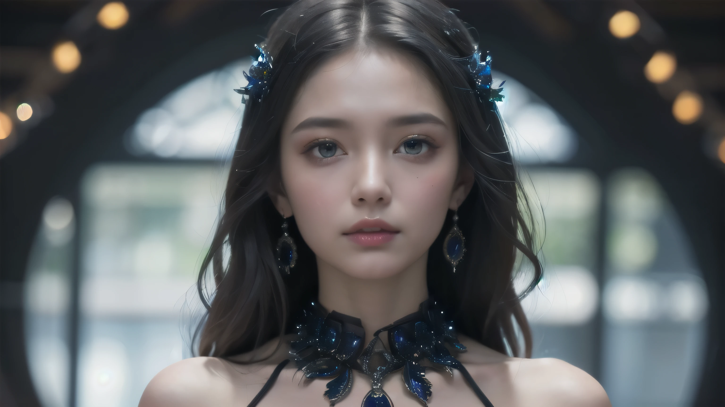 official art, unity 8k wallpaper, ultra detailed, beautiful and aesthetic, beautiful, masterpiece, best quality, (photorealistic:1.3), (realskin:1.3), 1girl, Dress,
<lora:SilverSapphireAI:0.7>, SilverSapphireAI,