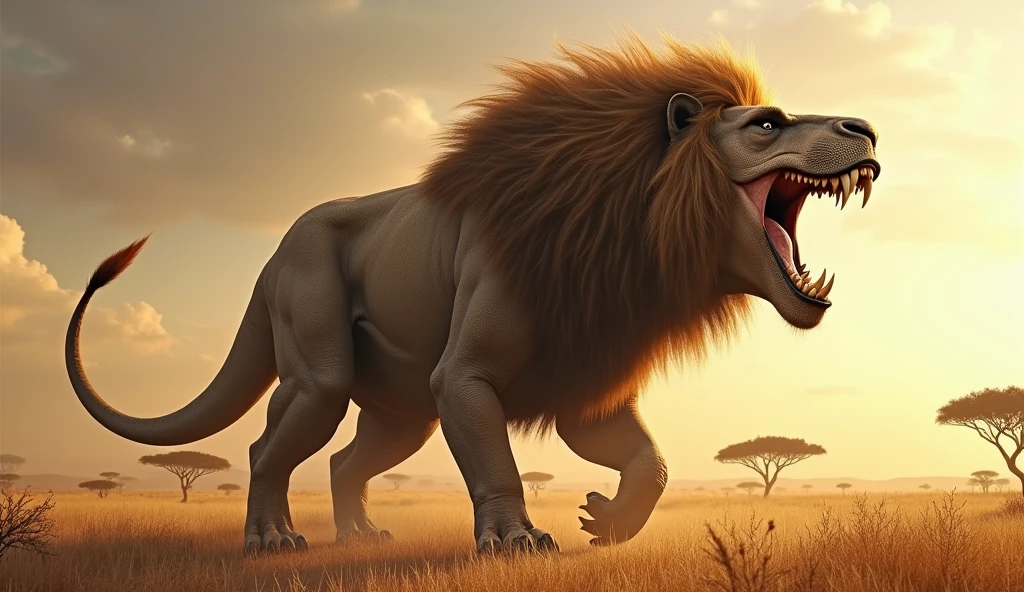 BIG, FIERCE LION, ROARING OVER THE CLOUDS