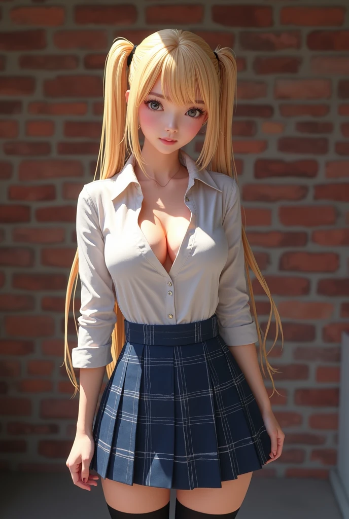 (detailed eyes:1.3), Beautiful Lighting, (1girl:blue  eyes, blonde hair, absurdly long hair, hair between eyes), (real skin), <lora:l - L| :1>, <lora:y:1>,  (Style-DA:1.3), (outdoors, alley:1.2), <lora:age_slider-LECO-v1:-4>, 
 <lora:Transparent clothes_concept_v1.1:1>, solo, see-through, school_uniform, medium breasts, [[nipples]], looking at viewer, standing, cowboy shot, pleated skirt, necktie,