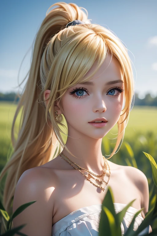 photoRealistic,Realistic, One, photoRealistic, Best quality, ultra high resolution, 1 girl,, , blonde hair in a ponytail, in a yellow sarafan, a breeze blows through the grass,, , 1 girl,, Beautiful, masterpiece, Best quality, extremely detailed face, perfect lighting, 1 girl, One,, , Best quality, ultra high resolution, photoRealistic,, ultra detailed,, masterpiece, Best quality, , Nancy1, 