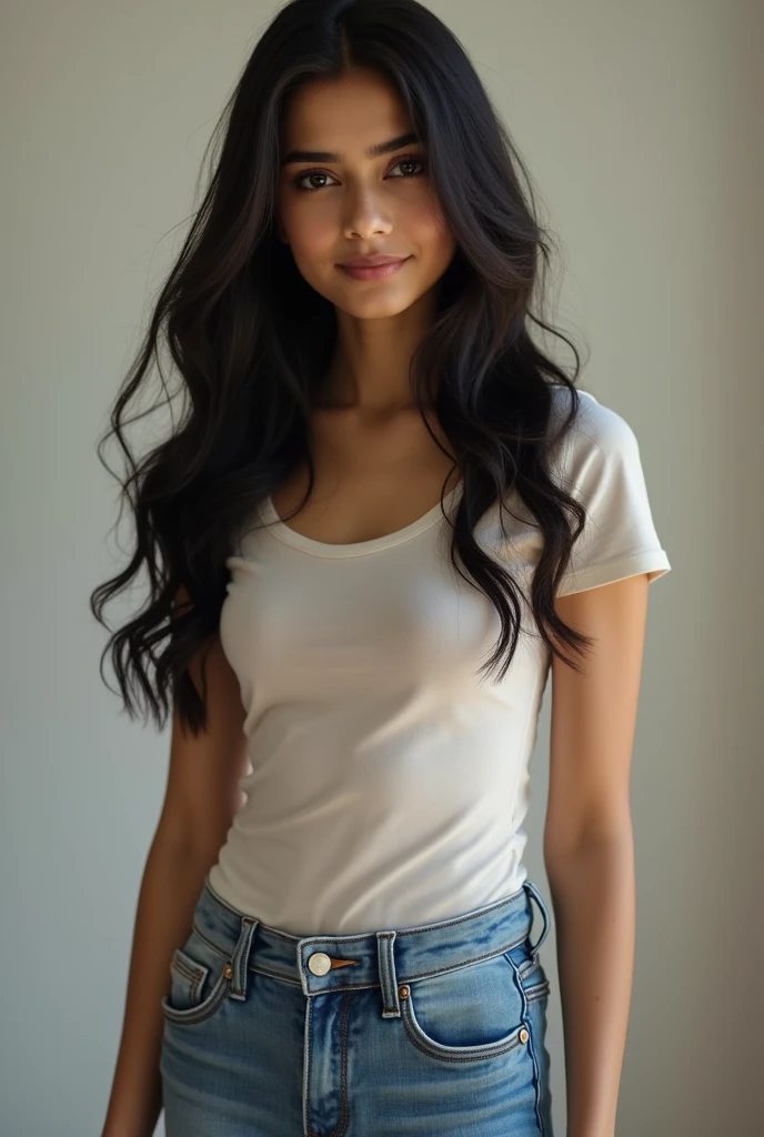 Indian cute teenager girl with hot figure, white skin,long hair - SeaArt AI