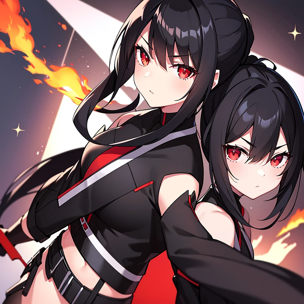 Imouto short hair black hair red eyes, 1 girl, solefemale