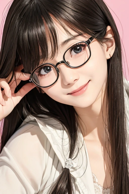 Best Quality、masterpiece、High sensitivity、High resolution、Detailed Description、Delicate facial depiction、Slender women、Glasses、Smiling face、Eat a crepe、
