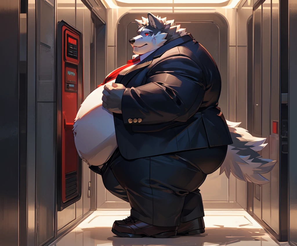 ((best quality)), ((masterpiece)), (Ultra detailed), ((4k)) , Wolf Anthro , Light Blue Fur , Chubby Fat Pregnant , Handsome , Wearing Coat , No Pant , Half Naked , Anal , Anal Sex , Cum In Butt , Messy Cum , Big Dick , Big Cock , Gangbang , Dick In mouth , Cock in mouth , Train