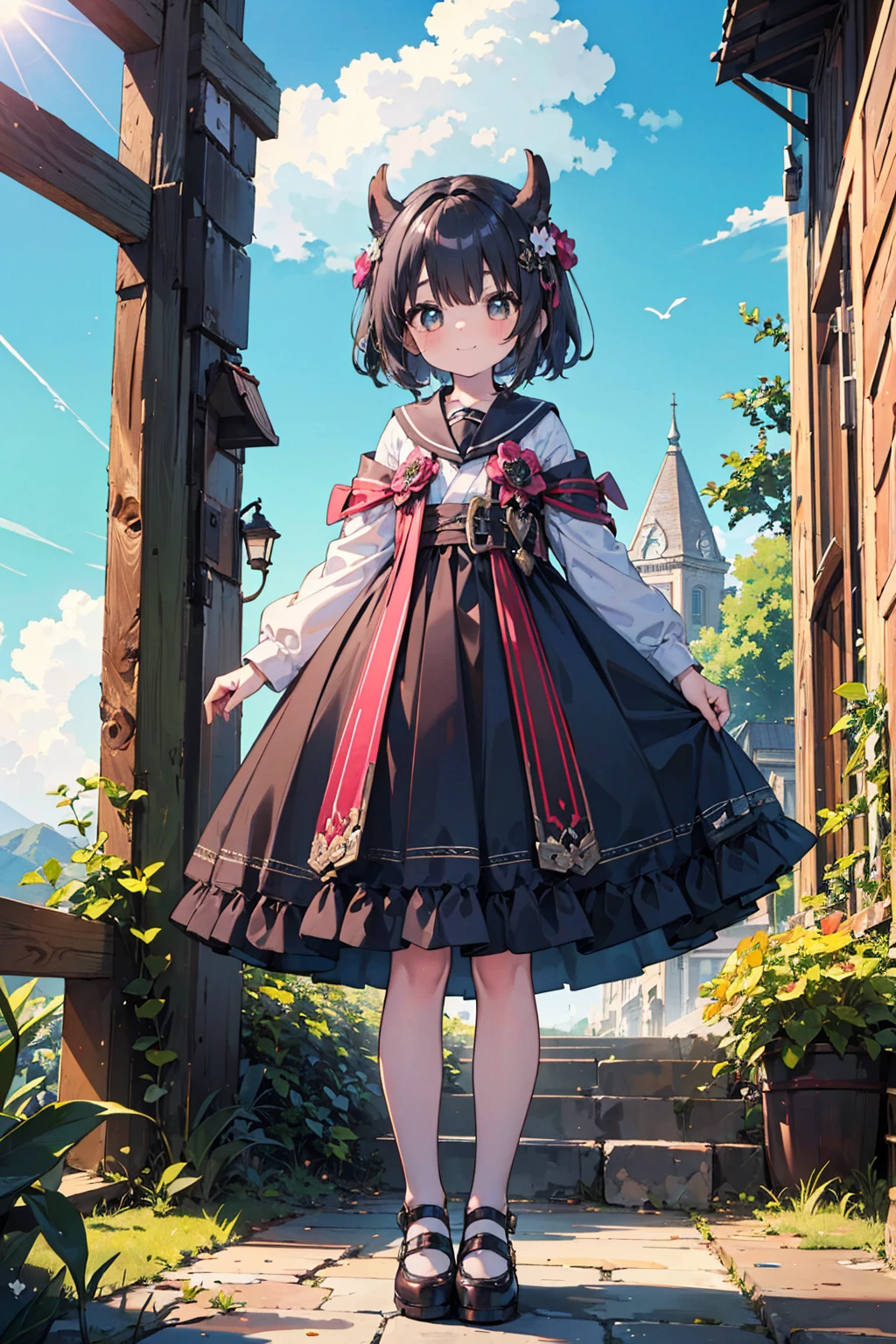 absurd, absolute resolution, incredibly absurd, super high quality, super detailed, official art, unity 8k wall, masterpiece
BREAK
One , innocent, little devil, small and young toddler, cute tiny baby body size , cute smile ,  (Super detailed),  ((Standing under a beautiful sunny sky:1.3)),(1 person、:1.4)、cute face、(Sukesuke&#39;s cute swimsuit:1.4),white and transparent skin、(Bunny ears:1.3)、(Shiny pale colorful pink long hair:1.4),masturbation、(gentle smile、Excited,spread your pussy:1.1)、(Are standing:1.6)、(from below:2), (Medium chest、close-up:1.7)