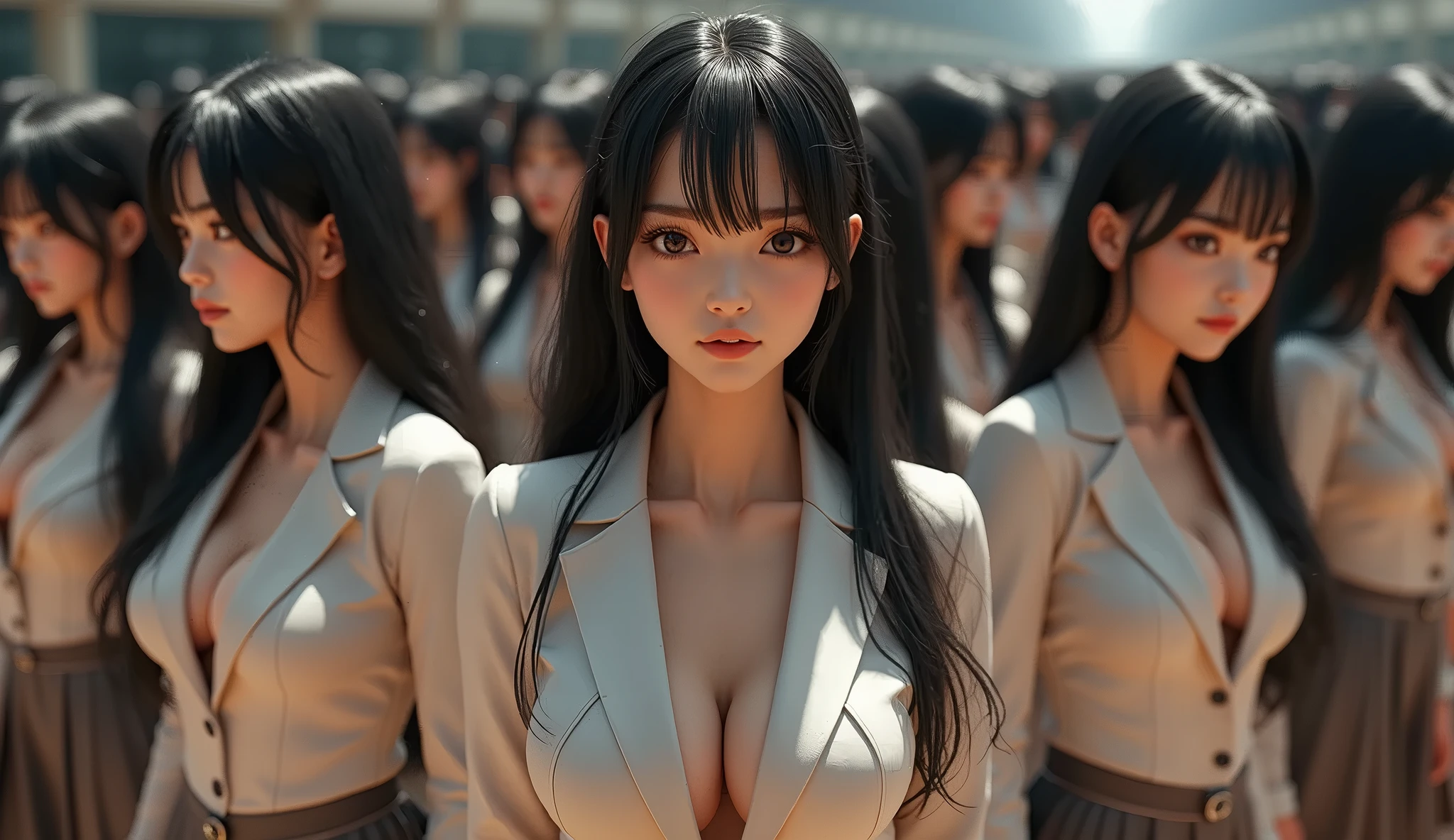 [Japanese Clone girls=Myself], [Perfect Clone girls Raw Photography Art], (16K, Highest quality, Ultra-high resolution, ((Unrealistic, Unprecedented sight, ((A World of Myself Proliferation)), Ultra-realistic))), (Japanese, woman, 26-year-old), (((((Small face, (((((Thick black hair, Semi-long hair)))))))))), ((Very beautiful detailed girls, Accurate body structure, とても詳細なSuper big breastsボディ)), (((Super big breasts, Large, swelling breasts))), (((White shirt, Big breasts emphasis, I can see the cleavage, Black Mini Skirt))), ((Dark Eyes, Mature face, Cute Smile, A gentle gaze)), (((((Happy laughter))))), (((((Very detailed, 1girl-1,000,000,000,000,000,000,000,000,000,000,000,000,000cloning girls))))), (((((A very detailed and precise description of the doppelganger, Perfectly the same girl, The exact same smile, Perfect same hair, Perfect same clothes, Exactly the same height, 完璧な同じLarge, swelling breasts))))), (((((Myself only))))), (((Perfect description, Filling the Earth 1,000,000,000,000,000,000,000,000,000,000,000,000,000cloning girls-1,000,000,000,000,000,000,000,000,000,000,000,000,000^100,000,000cloning girlsのMyself, 異次元のSuper dense, Super denseの中心に広くフォーカス, I&#39;m happy to be surrounded by countless versions of myself, I want to drown in love with countless versions of myself., I want to be drowned in love with countless versions of myself around me., Holding hands, hug, hug, kiss, Touching breasts))), (((Very detailed, Extremely crowded, Super dense, Super crowded))), ((Bright and soft light)), ((((((((Very detailed and clear hyper-perspective drawing)))))))), (((Subject depth zero))), Everyone is sexy