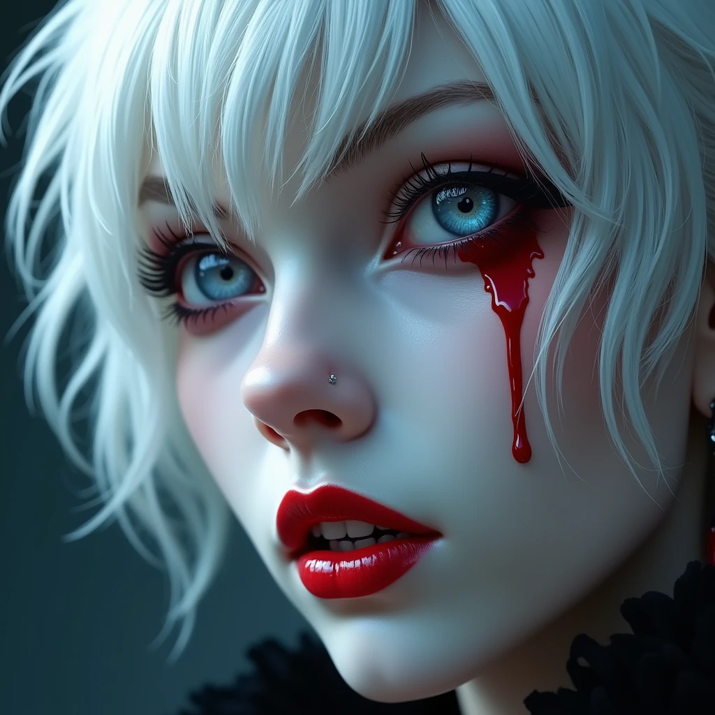 rainy evening,eyeslashes,divino,white clothes