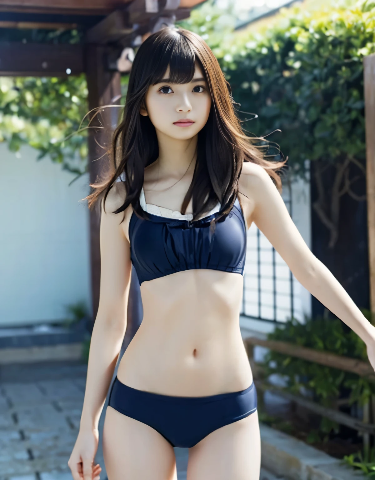 ​masterpiece、Extremely small bikini、-yeld scponeyTail）、(((small head:1.4)))、One lady、in poolside、Open your legs wide to show your crotch、Stand on one knee、ultra-thinness bikini、(Raw photography:1.2)、(Photorealsitic:1.4)、A smile、A dark-haired、full body Esbian、Pink lace bikini、Textured skin、extremely detailed eye and face、二重まぶた、(Increase the beauty of skin texture:1.1)、hight resolution、highlydetailed skin、top-quality、8k wallpaper、电影灯光