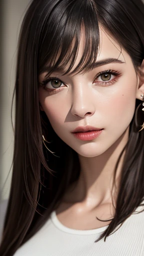 (highest quality、8k、32k、masterpiece)、(Realistic)、(Realistic:1.2)、(High resolution)、(Random composition:1.6), Very detailed、Very beautiful face and eyes、1 girl、Delicate body、(highest quality、Attention to detail、Rich skin detail)、(highest quality、8k、Oil paints:1.2)、Very detailed、(Realistic、Realistic:1.37)、Bright colors, (Casual Fashion:1.3), Blunt bangs, full body