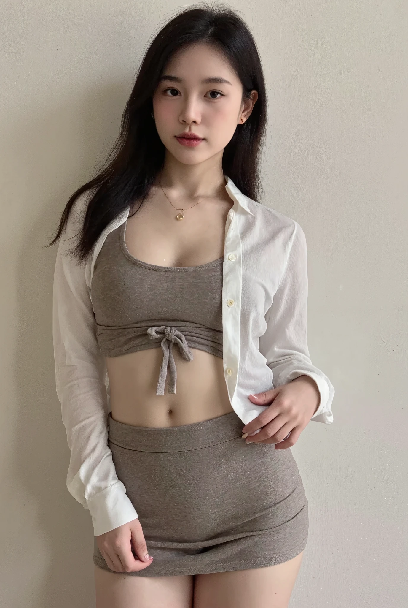 Asian beauty sexy hip skirt