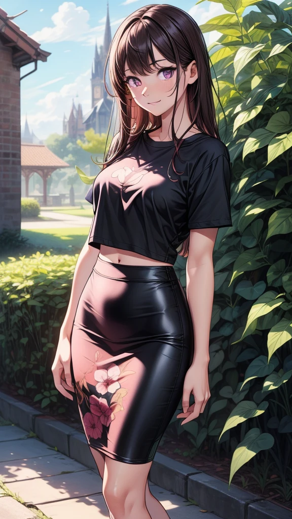 ((masterpiece, high quality, best quality, highres, ultra-detailed, 8k:1.4)), parasoul, 1girl, solo, breasts, ((skirt)), black dress, turtleneck sweater, (holding umbrella, closed umbrella:1) hair over one eye, long hair, lips, lipstick, necklace, inverted cross, yellow eyes, detailed eyes, perfect eyes, large eyelashes, depth of field, field background, nature, grass, flower, multiple lights, cinematic light, volumetric light, expressive, curvy, wide hips, posing, dynamic angle, vibrant color, vivid colors, <lora:Parasoul-10:1.0>