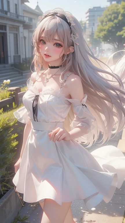 ((Masterpiece)), ((Best Quality)), (Ultra Detailed), Best Quality,1 pretty woman,(Hip),Blue eyes, Fair skin, Detailed face, Straight hair, Long hair, Sky blue hair,(((Sky blue see-through dress)), Skirt spreading in the wind,((White sexy underwear slightly visible under the dress))),(Skinny),(Small breasts),White cape, Princess Line,Black String Tie,Bangs Over One Eye,(Details)+, Smile, High Detail Eyes, On Stage, Wind