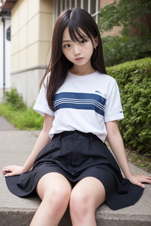 Top quality masterpiece, 8k, , Japanese Girls, RAW Photos, Absurd, 受賞ポートレート笑face, 笑face, Alone, Uniform, Summer clothes, Idol&#39;face, violet, Gardenia, Delicate girl, Long black hair, Dark Eyes, Upper body digital SLR, Observe the audience, Frank, Sophisticated, Like々Shii, Thin arms, Professional Lighting, Film Grain, chromatic aberration, (目とfaceの詳細: 1.0), (Bokeh button:1.1)